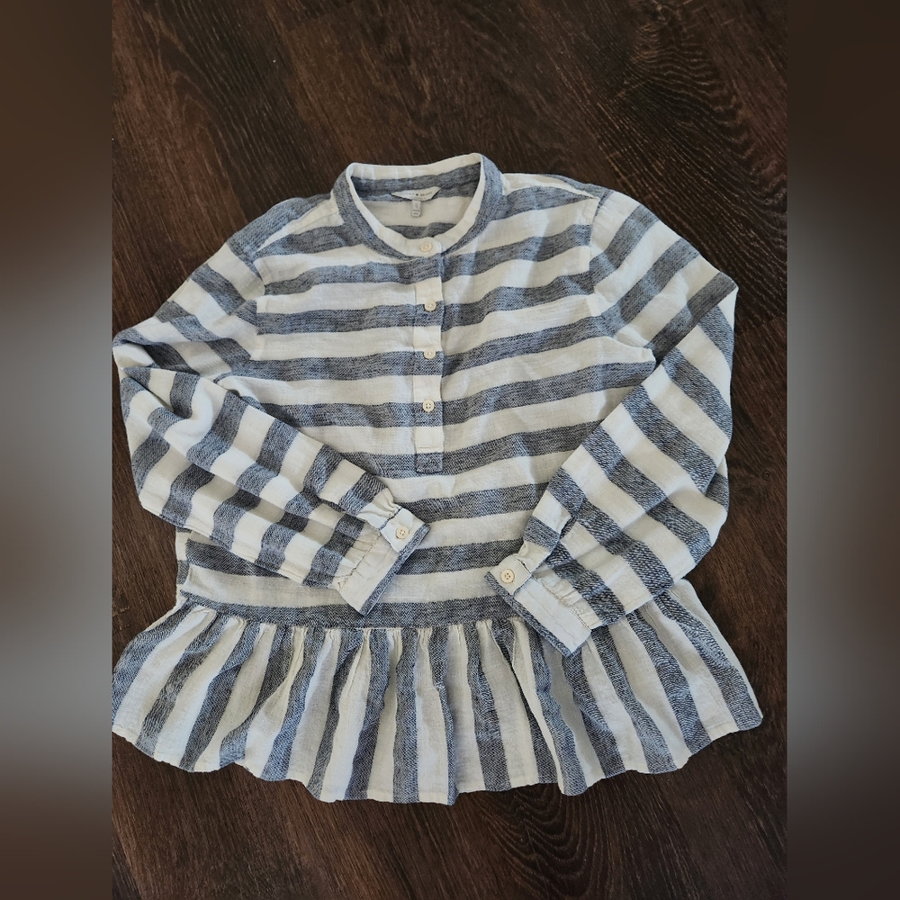 Lucky Brand Long Sleeve Stripe Peplume Top Small - Picture 6 of 10